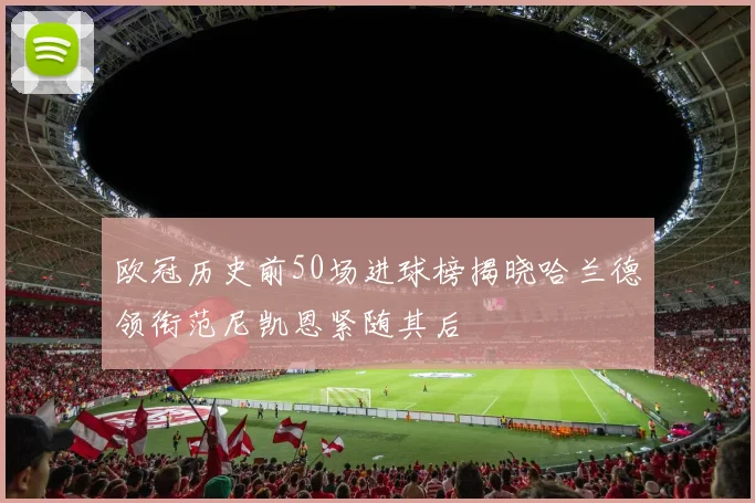 欧冠历史前50场进球榜揭晓哈兰德领衔范尼凯恩紧随其后